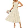 imageZESICA Womens Summer Boho Floral Midi Dress 2026 Sleeveless Beach Vacation Dresses Casual Flowy SundressApricot