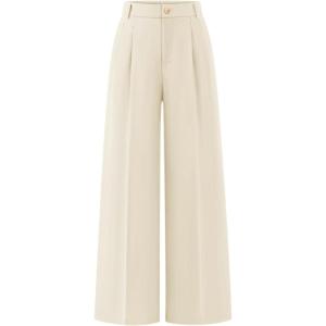 imageZESICA Womens Wide Leg Dress Pants 2026 High Waisted Business Casual Palazzo Pants Work Office Slacks TrousersApricot