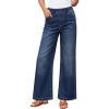 imageZESICA Wide Leg Jeans for Women High Waisted Stretchy Baggy Denim Pants 2026 Trendy Elastic Waist Trousers with PocketsDarkblue
