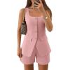imageZESICA Womens Summer 2 Piece Short Sets 2026 Suit Vest Tops Matching Set Business Casual Dressy OutfitsPink