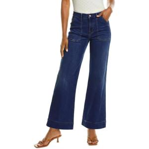 imageZESICA Wide Leg Jeans for Women Trendy High Waisted Strechy Loose Straight Denim Pants with PocketsDarkblue