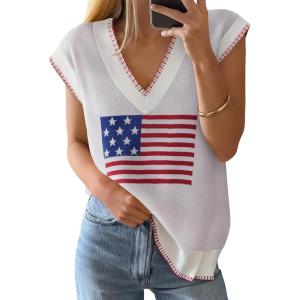 imageZESICA Womens Floral Sleeveless Sweater Vest 2026 Summer Oversized Cap Sleeve V Neck Loose Knit Tank Tops Casual OutfitsIvory