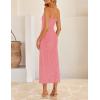 imageZESICA Womens 2026 Summer Boho Floral Strapless Bodycon Midi Dress Off Shoulder Tube Beach Cocktail Party Long DressesDusty Pink