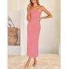 imageZESICA Womens 2026 Summer Boho Floral Strapless Bodycon Midi Dress Off Shoulder Tube Beach Cocktail Party Long DressesDusty Pink