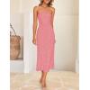 imageZESICA Womens 2026 Summer Boho Floral Strapless Bodycon Midi Dress Off Shoulder Tube Beach Cocktail Party Long DressesDusty Pink