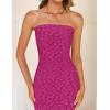 imageZESICA Womens 2026 Summer Boho Floral Strapless Bodycon Midi Dress Off Shoulder Tube Beach Cocktail Party Long DressesEggplant