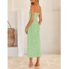 imageZESICA Womens 2026 Summer Boho Floral Strapless Bodycon Midi Dress Off Shoulder Tube Beach Cocktail Party Long DressesGreen