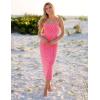 imageZESICA Womens 2026 Summer Boho Floral Strapless Bodycon Midi Dress Off Shoulder Tube Beach Cocktail Party Long DressesHotpink