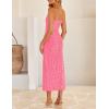imageZESICA Womens 2026 Summer Boho Floral Strapless Bodycon Midi Dress Off Shoulder Tube Beach Cocktail Party Long DressesHotpink
