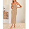 imageZESICA Womens 2026 Summer Boho Floral Strapless Bodycon Midi Dress Off Shoulder Tube Beach Cocktail Party Long DressesKhaki