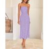 imageZESICA Womens 2026 Summer Boho Floral Strapless Bodycon Midi Dress Off Shoulder Tube Beach Cocktail Party Long DressesPurple