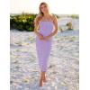 imageZESICA Womens 2026 Summer Boho Floral Strapless Bodycon Midi Dress Off Shoulder Tube Beach Cocktail Party Long DressesPurple