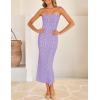 imageZESICA Womens 2026 Summer Boho Floral Strapless Bodycon Midi Dress Off Shoulder Tube Beach Cocktail Party Long DressesPurple