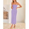 imageZESICA Womens 2026 Summer Boho Floral Strapless Bodycon Midi Dress Off Shoulder Tube Beach Cocktail Party Long DressesPurple