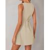 imageZESICA Womens 2026 Summer Sleeveless Tank Mini Dresses Square Neck A Line Flare Party Short DressKhaki