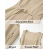 imageZESICA Womens 2026 Summer Sleeveless Tank Mini Dresses Square Neck A Line Flare Party Short DressKhaki