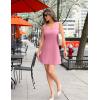 imageZESICA Womens 2026 Summer Sleeveless Tank Mini Dresses Square Neck A Line Flare Party Short DressPink