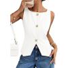 imageZESICA Womens Summer Sleeveless Suit Vest 2026 Boat Neck Button Down Formal Vest Tops Casual Trendy Work Blazer WaistcoatWhite