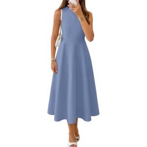imageZESICA Womens Summer Sleeveless Maxi Dresses 2026 Formal Crewneck A Line Elegant Cocktail Party Flowy Long DressDusty Blue