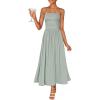 image:imageZESICA Womens Summer Sleeveless Midi Dress 2026 Strapless Ruched A Line Flowy Wedding Guest Party Beach Long DressesSage