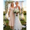 image:imageZESICA Summer Dresses for Women 2026 Elegant Classy Square Neck Short Sleeve Flowy Cocktail Party Midi DressApricot