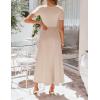 image:imageZESICA Summer Dresses for Women 2026 Elegant Classy Square Neck Short Sleeve Flowy Cocktail Party Midi DressApricot