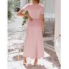 image:imageZESICA Summer Dresses for Women 2026 Elegant Classy Square Neck Short Sleeve Flowy Cocktail Party Midi DressPink