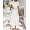 image:imageZESICA Summer Dresses for Women 2026 Elegant Classy Square Neck Short Sleeve Flowy Cocktail Party Midi DressWhite