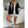 image:imageZESICA Crdigans for Women Trendy 2026 Tie Front Bow Sweaters Casual Long Sleeve Winter Clothing CoatsBlack