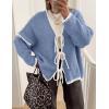 image:imageZESICA Crdigans for Women Trendy 2026 Tie Front Bow Sweaters Casual Long Sleeve Winter Clothing CoatsBlue