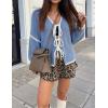 image:imageZESICA Crdigans for Women Trendy 2026 Tie Front Bow Sweaters Casual Long Sleeve Winter Clothing CoatsBlue