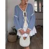 image:imageZESICA Crdigans for Women Trendy 2026 Tie Front Bow Sweaters Casual Long Sleeve Winter Clothing CoatsBlue
