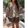 image:imageZESICA Crdigans for Women Trendy 2026 Tie Front Bow Sweaters Casual Long Sleeve Winter Clothing CoatsCamel