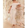 image:imageZESICA Womens 2026 Off Shoulder Bodycon Maxi Dress Summer Spring Formal Elegant Cocktail Party Wedding Guest Midi DressesApricot
