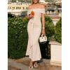image:imageZESICA Womens 2026 Off Shoulder Bodycon Maxi Dress Summer Spring Formal Elegant Cocktail Party Wedding Guest Midi DressesApricot