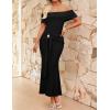 image:imageZESICA Womens 2026 Off Shoulder Bodycon Maxi Dress Summer Spring Formal Elegant Cocktail Party Wedding Guest Midi DressesBlack