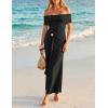 image:imageZESICA Womens 2026 Off Shoulder Bodycon Maxi Dress Summer Spring Formal Elegant Cocktail Party Wedding Guest Midi DressesBlack