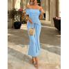 image:imageZESICA Womens 2026 Off Shoulder Bodycon Maxi Dress Summer Spring Formal Elegant Cocktail Party Wedding Guest Midi DressesBlue