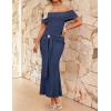 image:imageZESICA Womens 2026 Off Shoulder Bodycon Maxi Dress Summer Spring Formal Elegant Cocktail Party Wedding Guest Midi DressesNavy