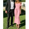 image:imageZESICA Womens 2026 Off Shoulder Bodycon Maxi Dress Summer Spring Formal Elegant Cocktail Party Wedding Guest Midi DressesPink