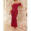 image:imageZESICA Womens 2026 Off Shoulder Bodycon Maxi Dress Summer Spring Formal Elegant Cocktail Party Wedding Guest Midi DressesRed