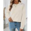 image:imageZESICA Womens Fall Long Sleeve Sweaters 2026 Crew Neck Knit Loose Dressy Pullover Tops Winter Trendy OutfitsApricot