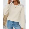image:imageZESICA Womens Fall Long Sleeve Sweaters 2026 Crew Neck Knit Loose Dressy Pullover Tops Winter Trendy OutfitsApricot