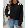 image:imageZESICA Womens Fall Long Sleeve Sweaters 2026 Crew Neck Knit Loose Dressy Pullover Tops Winter Trendy OutfitsBlack