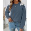 image:imageZESICA Womens Fall Long Sleeve Sweaters 2026 Crew Neck Knit Loose Dressy Pullover Tops Winter Trendy OutfitsDustyblue