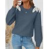 image:imageZESICA Womens Fall Long Sleeve Sweaters 2026 Crew Neck Knit Loose Dressy Pullover Tops Winter Trendy OutfitsDustyblue
