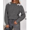 image:imageZESICA Womens Fall Long Sleeve Sweaters 2026 Crew Neck Knit Loose Dressy Pullover Tops Winter Trendy OutfitsGrey