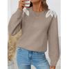 image:imageZESICA Womens Fall Long Sleeve Sweaters 2026 Crew Neck Knit Loose Dressy Pullover Tops Winter Trendy OutfitsKhaki