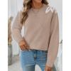 image:imageZESICA Womens Fall Long Sleeve Sweaters 2026 Crew Neck Knit Loose Dressy Pullover Tops Winter Trendy OutfitsOatmeal