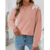 image:imageZESICA Womens Fall Long Sleeve Sweaters 2026 Crew Neck Knit Loose Dressy Pullover Tops Winter Trendy OutfitsPink